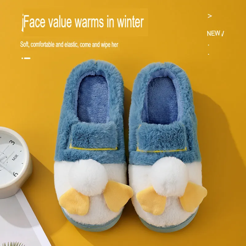 2022 New Cotton Slippers For Women's Home Indoor Thick-Soled Anti-Slip Confinement Shoes Winter Plush Couple Cotton Shoes For Men