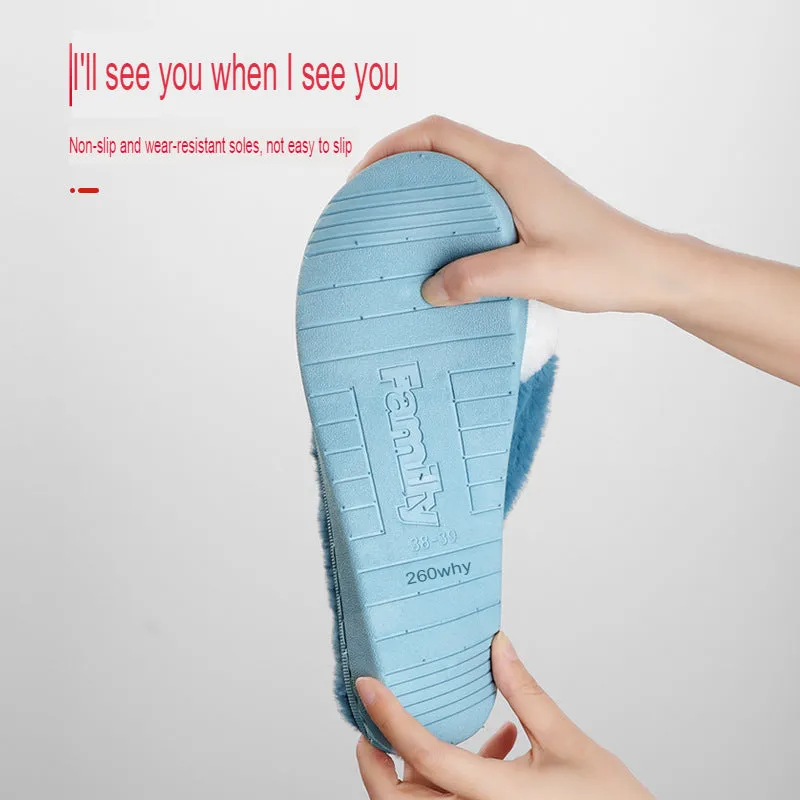 2022 New Cotton Slippers For Women's Home Indoor Thick-Soled Anti-Slip Confinement Shoes Winter Plush Couple Cotton Shoes For Men