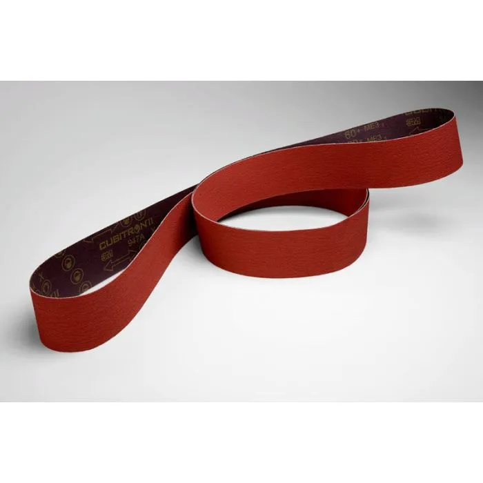 3M™ Cubitron™ ll Cloth Belt 947A, 2 in x 72 in, 80  X-weight, 25 per inner 50 per case