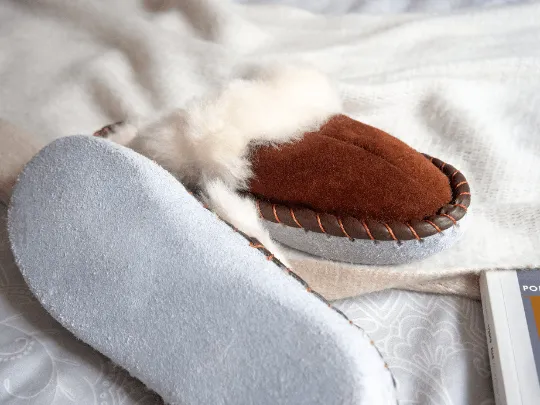 Adult Natural Sheepskin Mules - Brown