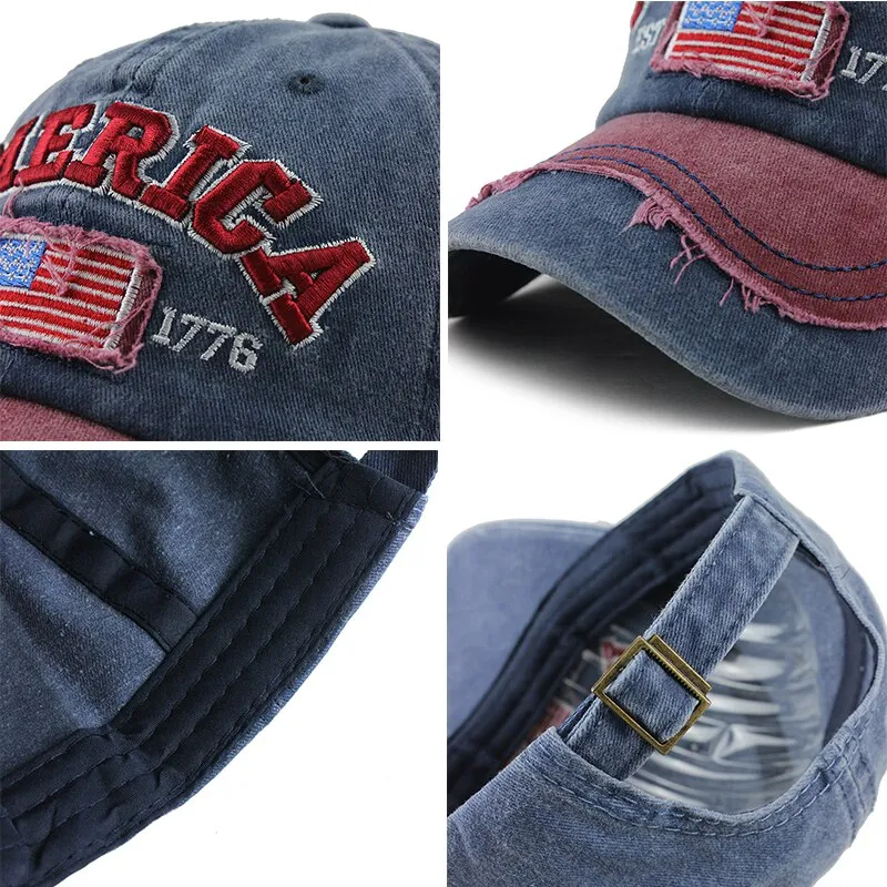 America 1776 Embroidered Snapback Baseball Cap