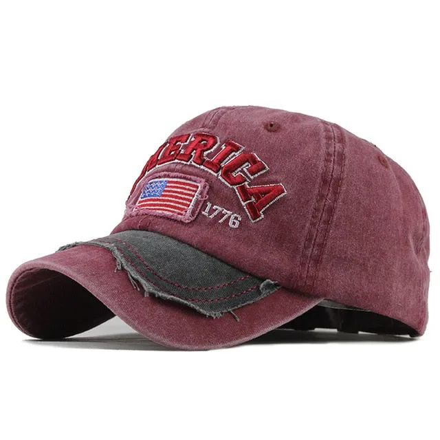 America 1776 Embroidered Snapback Baseball Cap