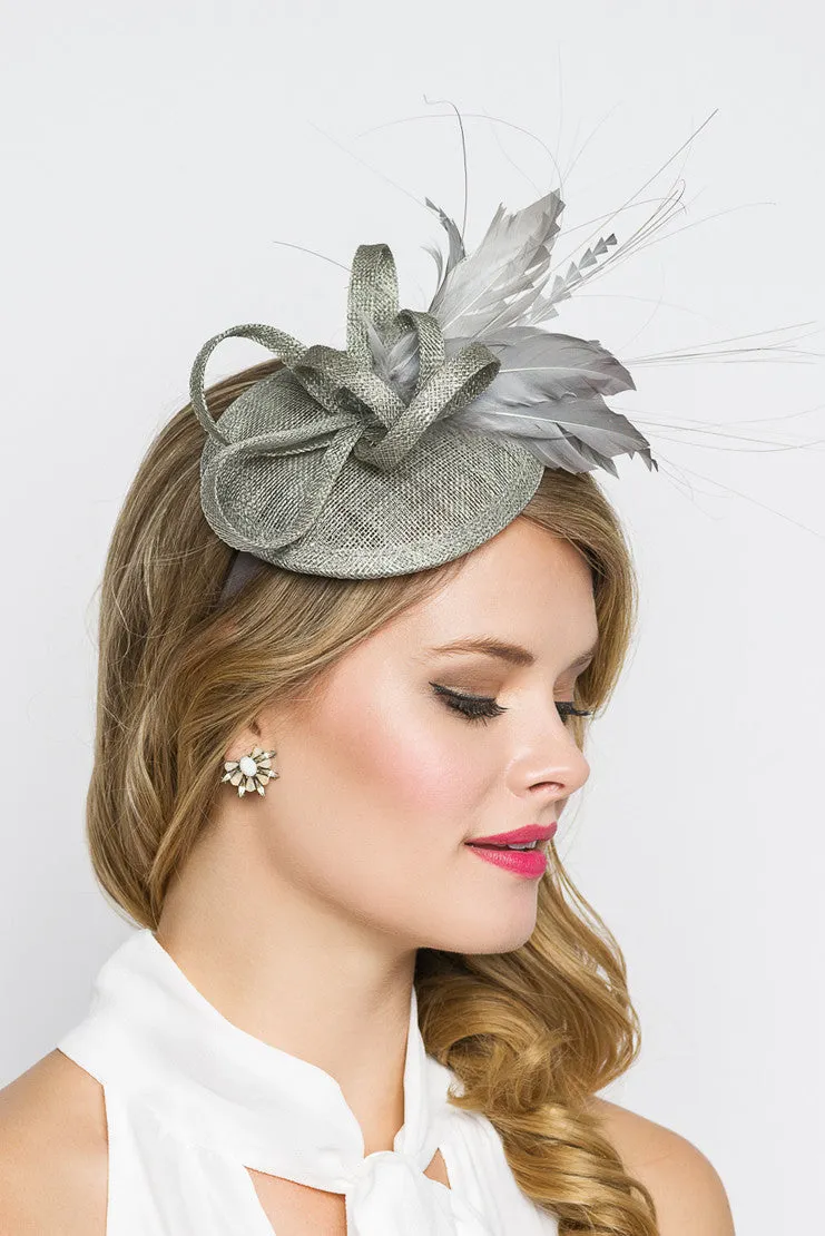 Arianna Fascinator - Gray