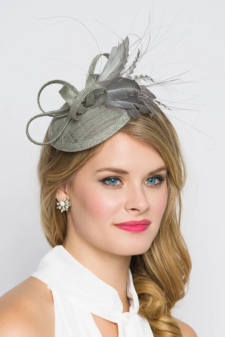 Arianna Fascinator - Gray