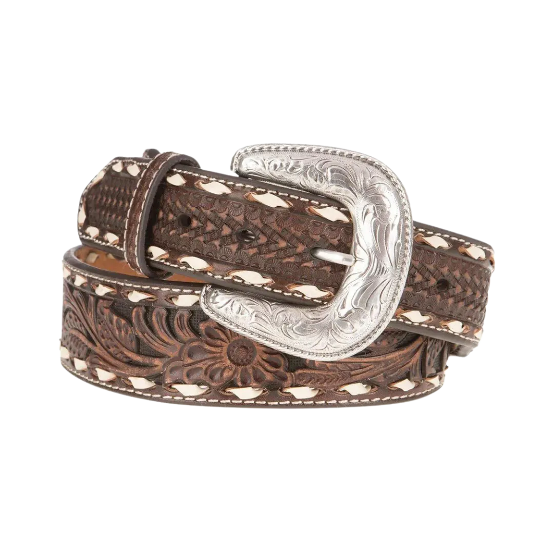 Ariat M&f Mens Brown Floral Belt