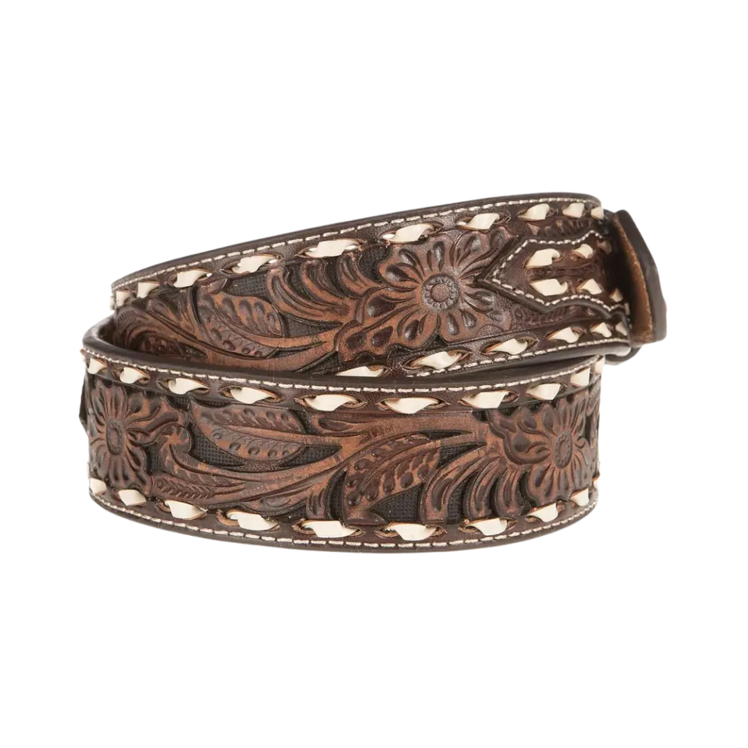 Ariat M&f Mens Brown Floral Belt