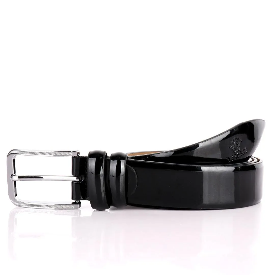 Authentic Men's Versace Glossy Leather Black Belt