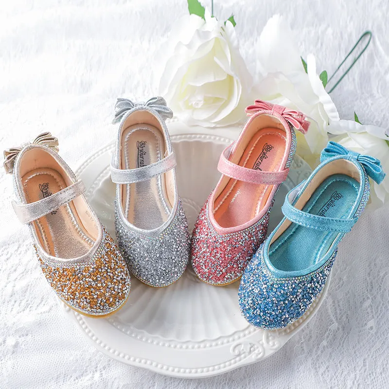 Baby Girl Princess Shoes Cozy Bow Sequin Dress Shoes