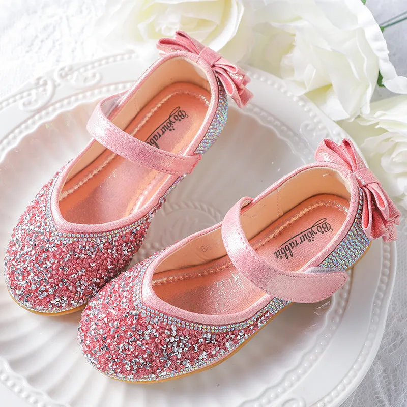 Baby Girl Princess Shoes Cozy Bow Sequin Dress Shoes