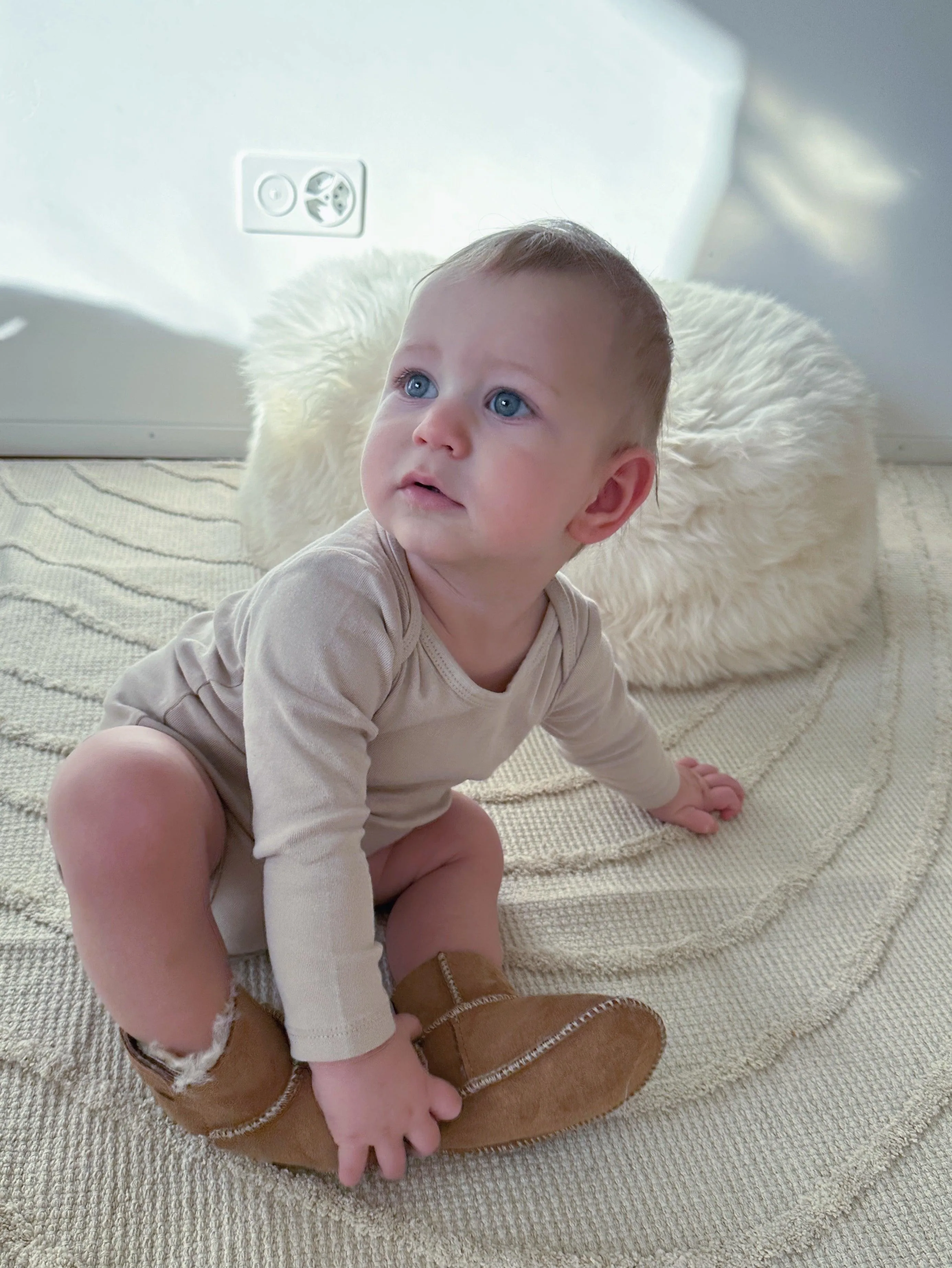 Beige Baby Natural Sheepskin Boots