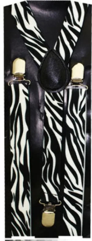 black-white zebra suspenders Case of 72