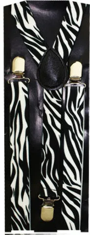 black-white zebra suspenders Case of 72