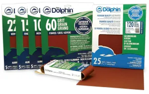 Blue Dolphin Aluminum Oxide Sandpaper 9 in. x 11 in., 150 Grit, 25 Pack