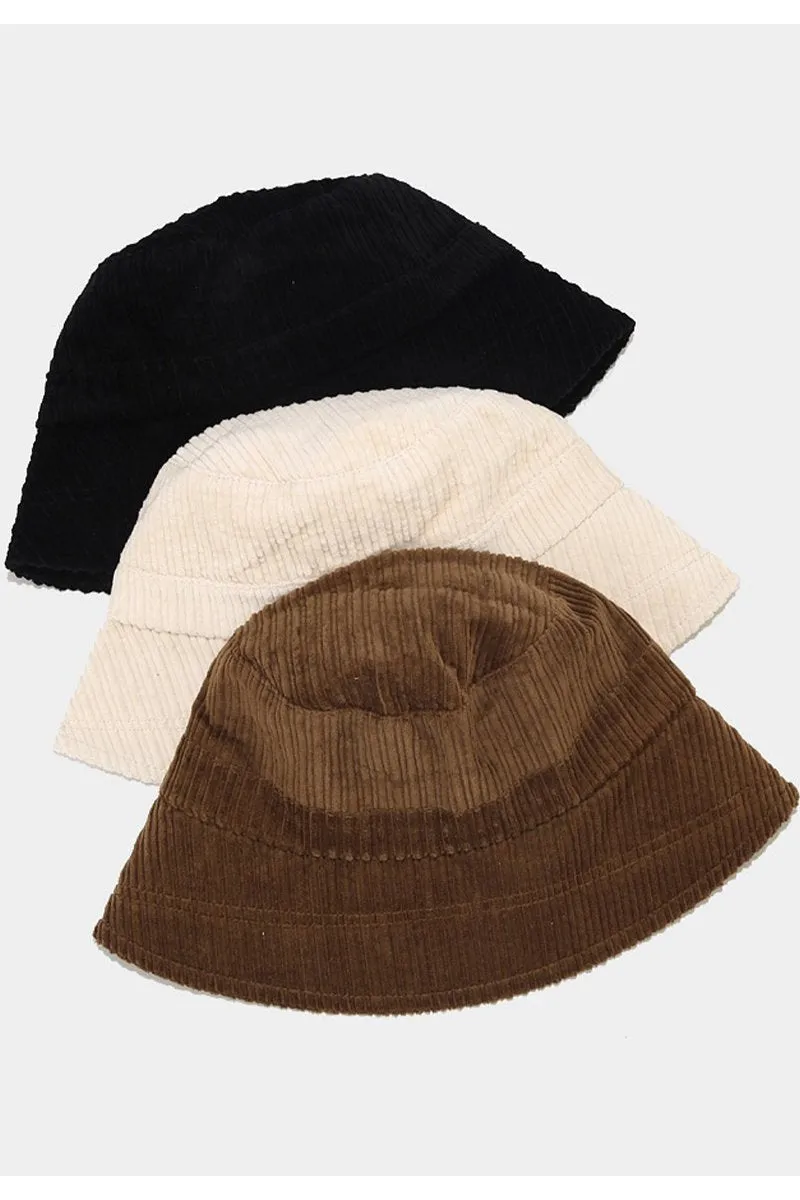 CASUAL CORDUROY FISHERMAN BUCKET HAT