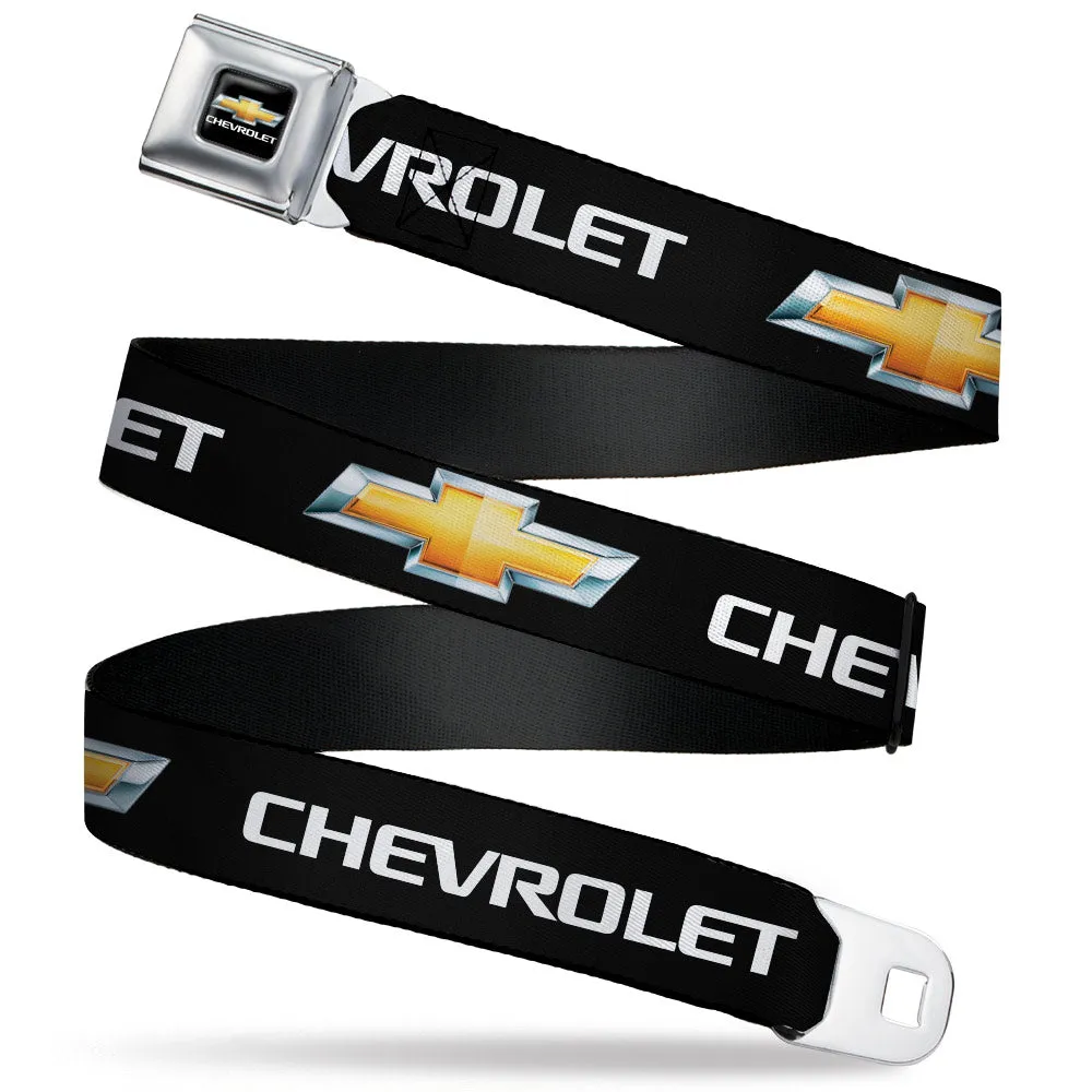 Chevrolet Bowtie Black & Gold Seatbelt Belt