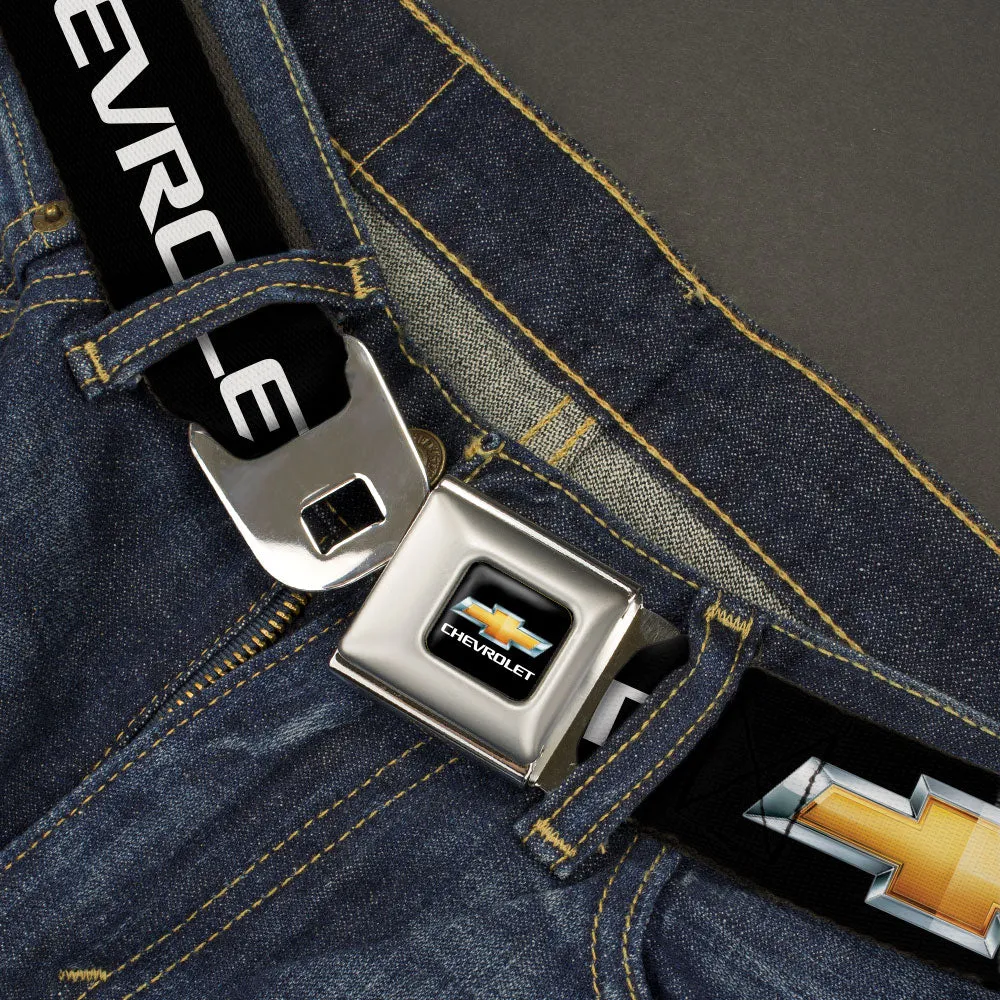 Chevrolet Bowtie Black & Gold Seatbelt Belt