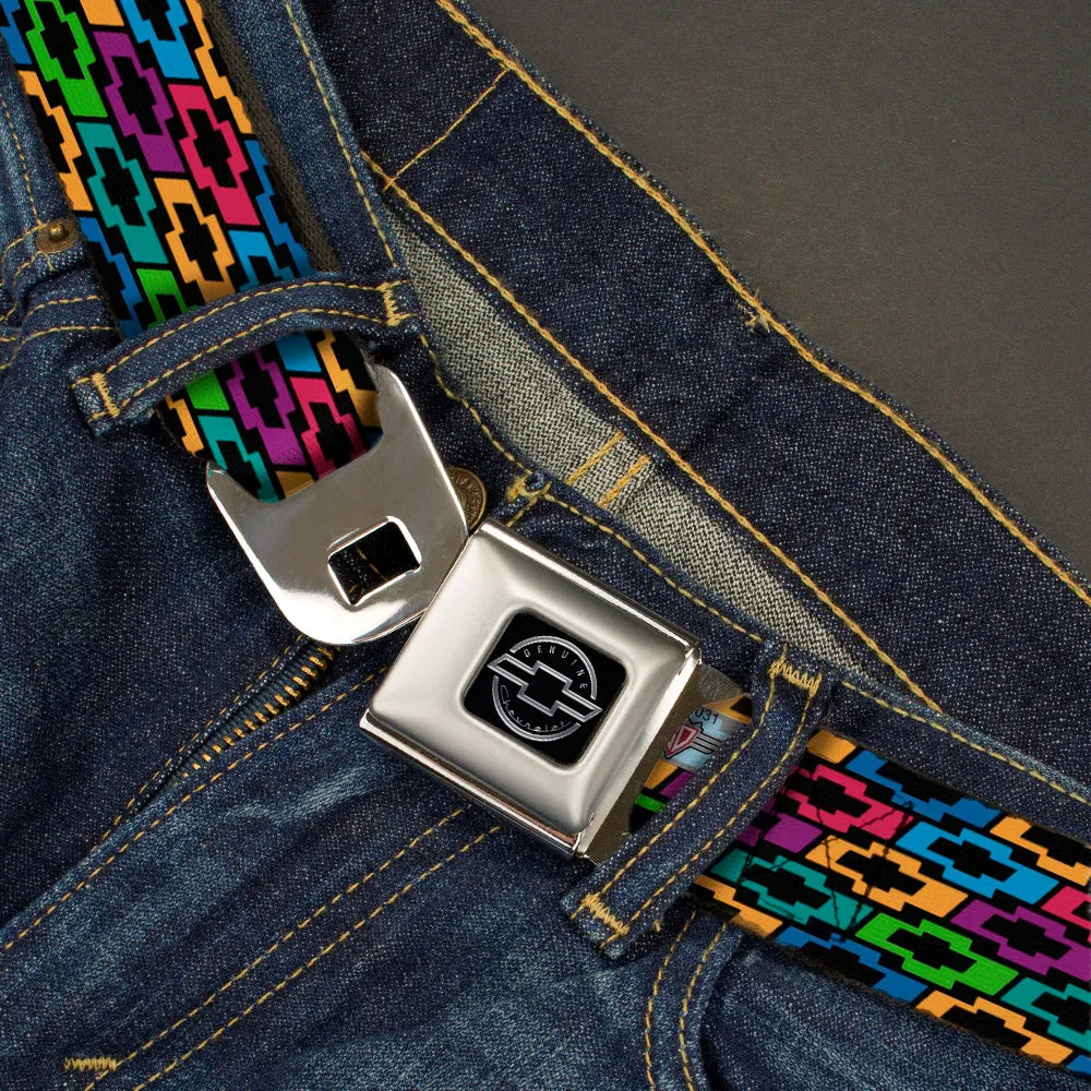 Chevy Bowties Seatbelt Belt Multi Color Webbing