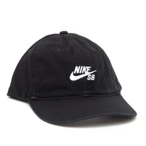 Club Unstructured 6 Panel Skate Strapback Cap (Black)