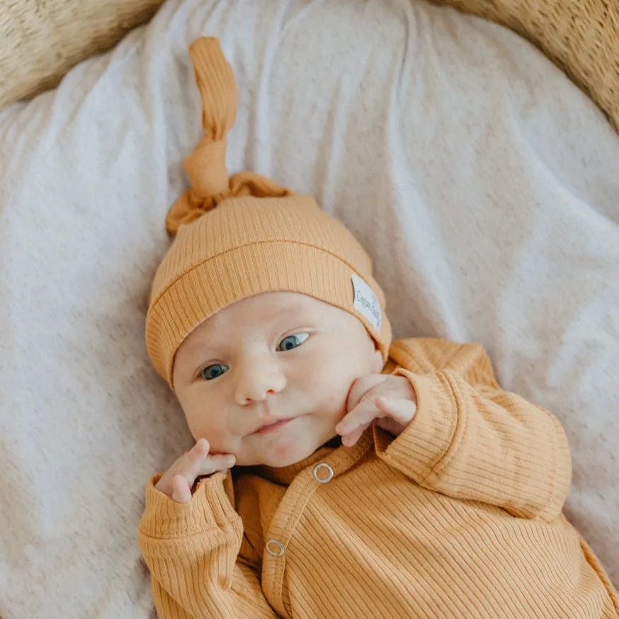 Copper Pearl Top Knot Hats