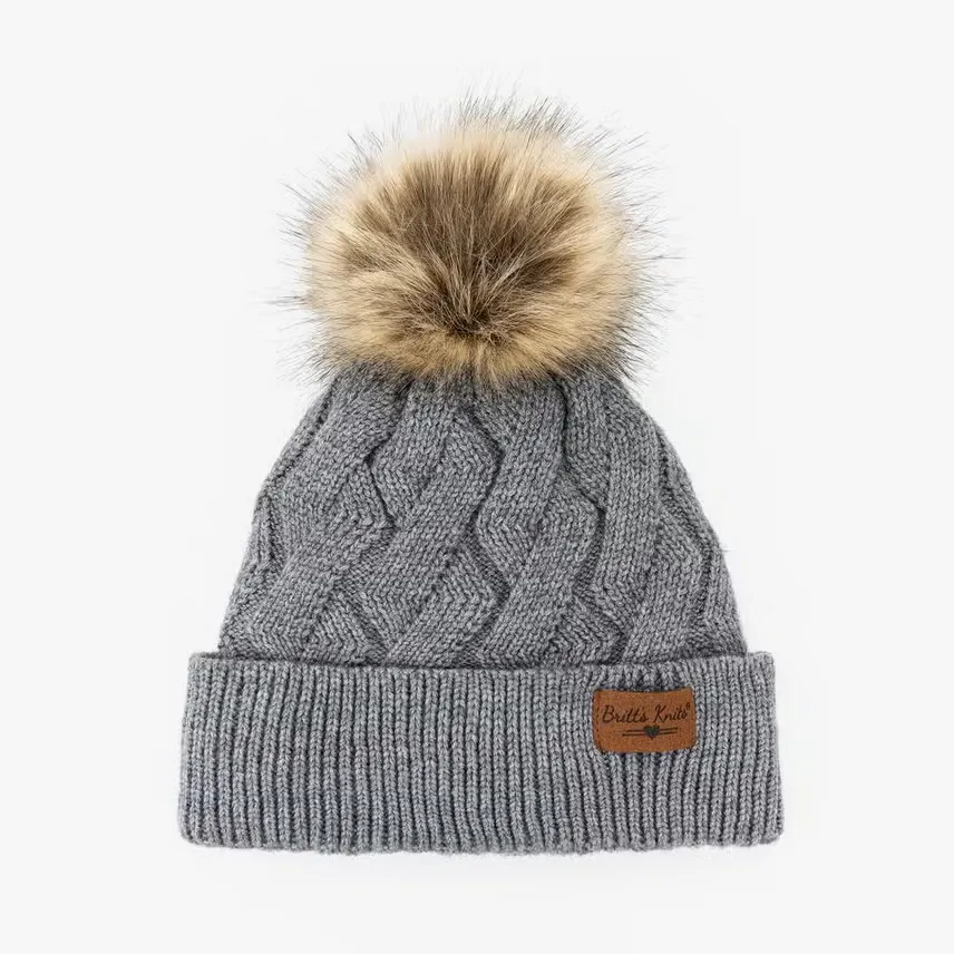 Diamond Knit Pom Beanie