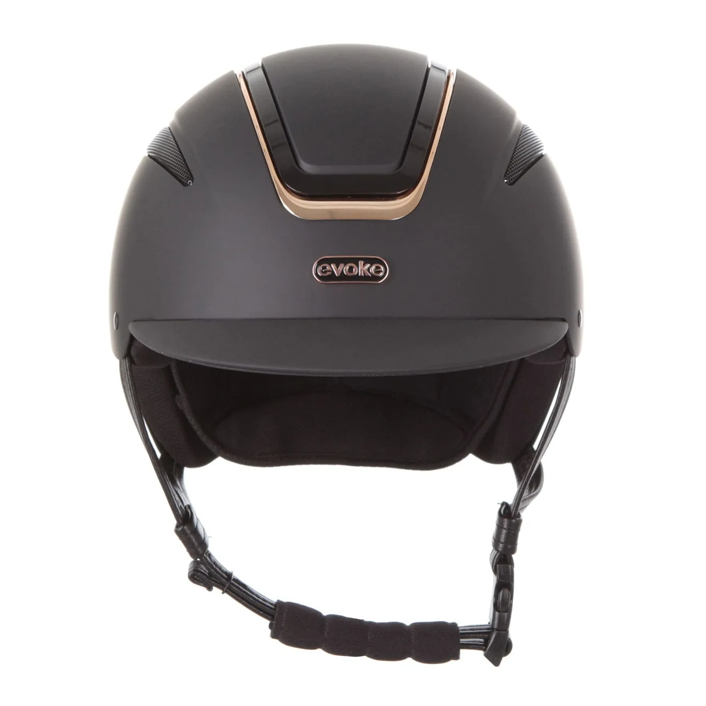 Evoke Callisto Classic Peak Riding Hat - Black/Rose Gold