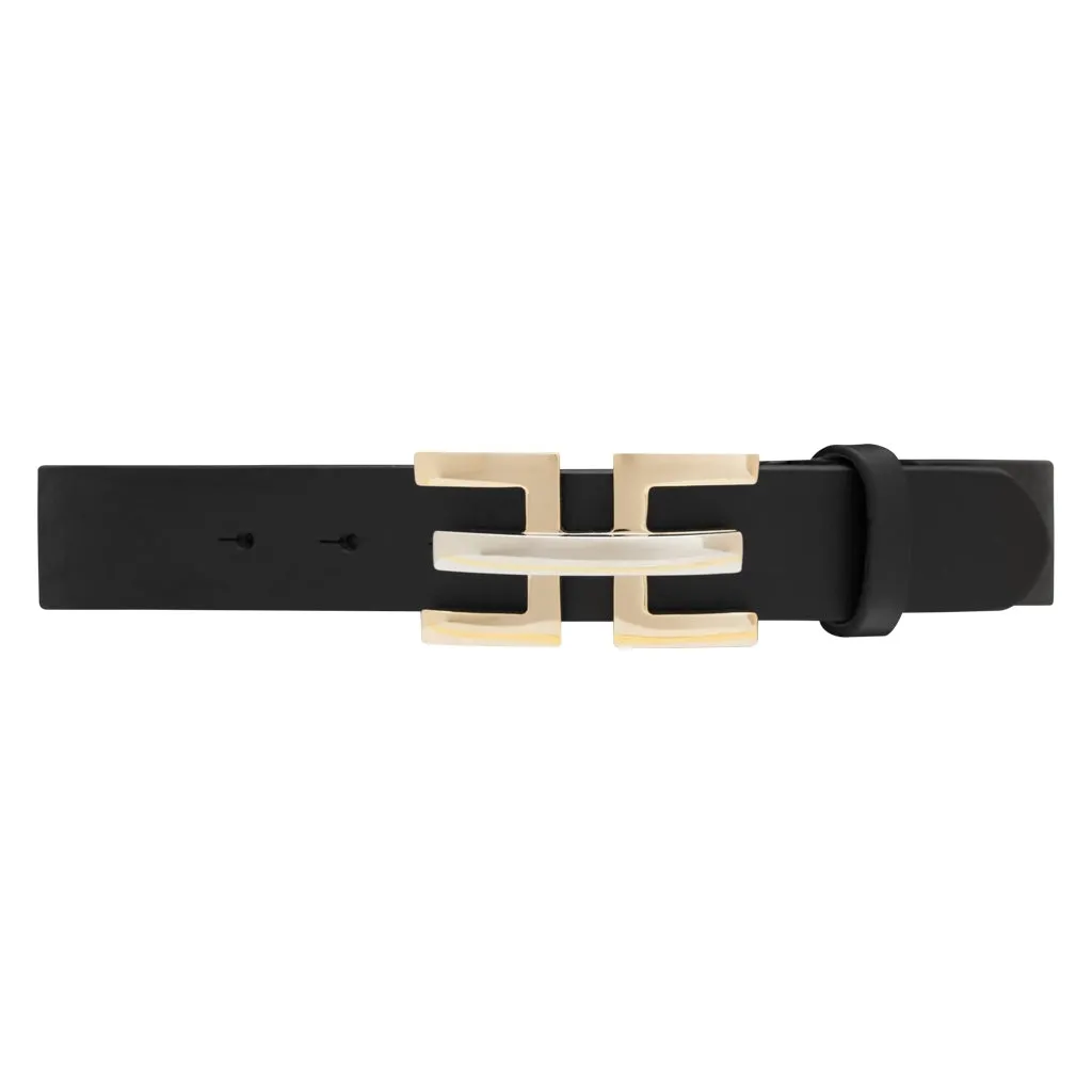 Exclusive and beautiful belt in soft leather / 14910 - Black (Nero)