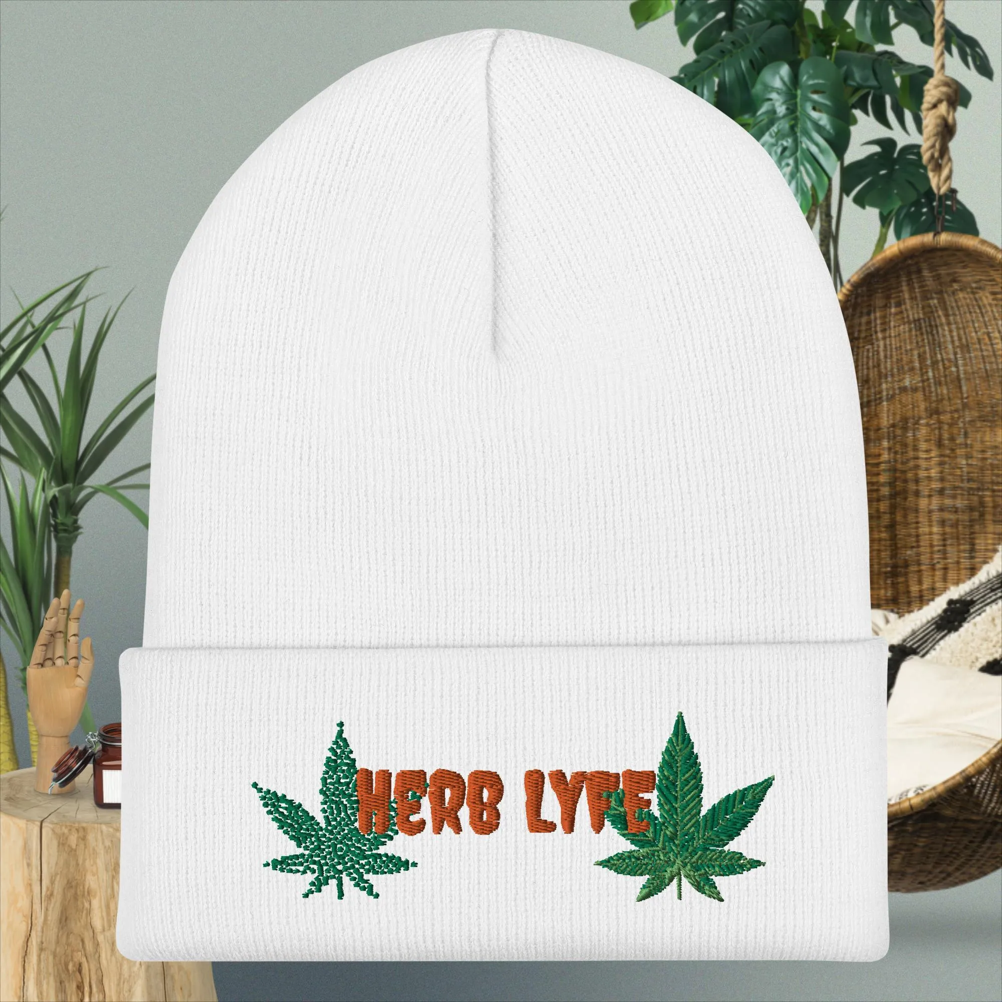 Herb Life Cuffed Beanie