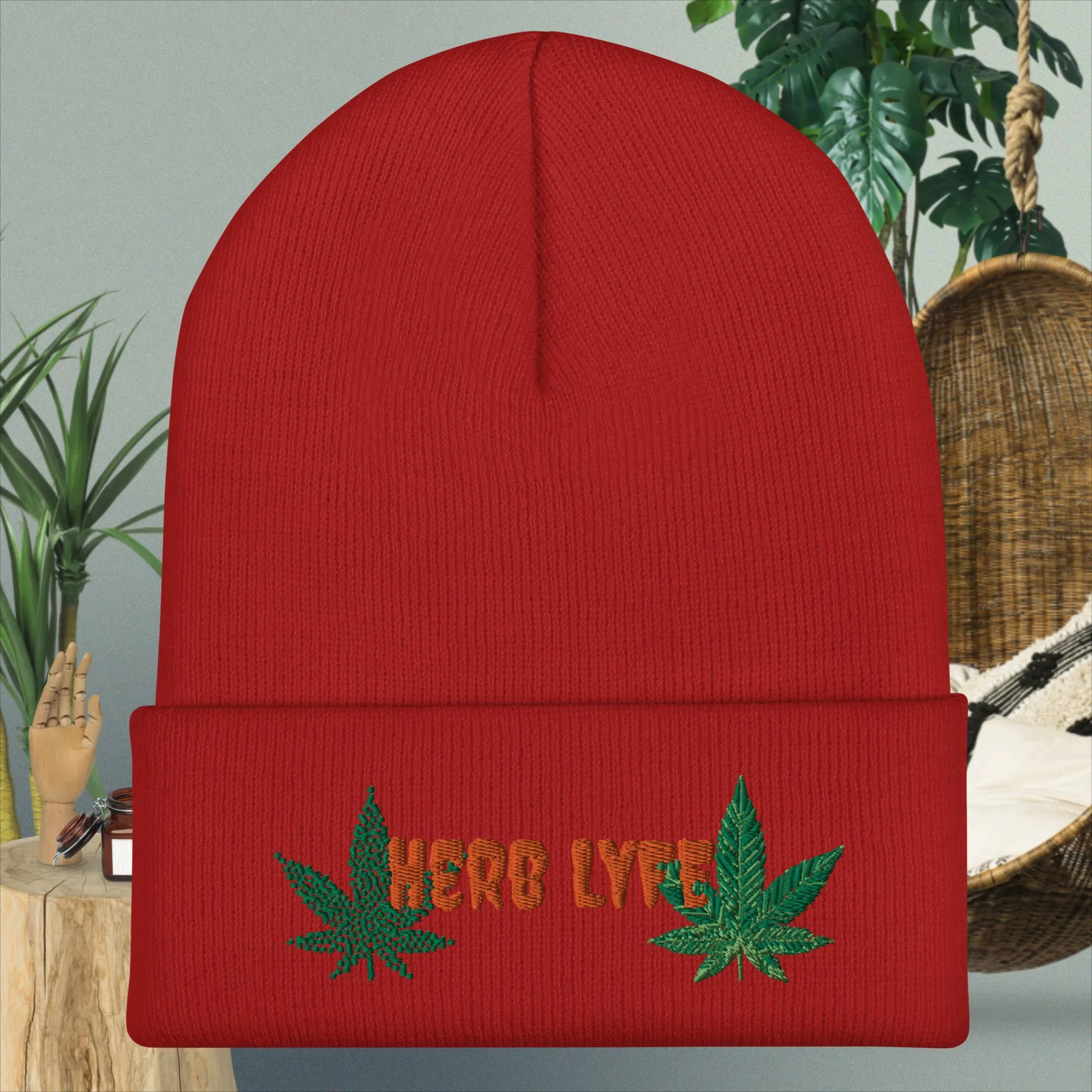 Herb Life Cuffed Beanie