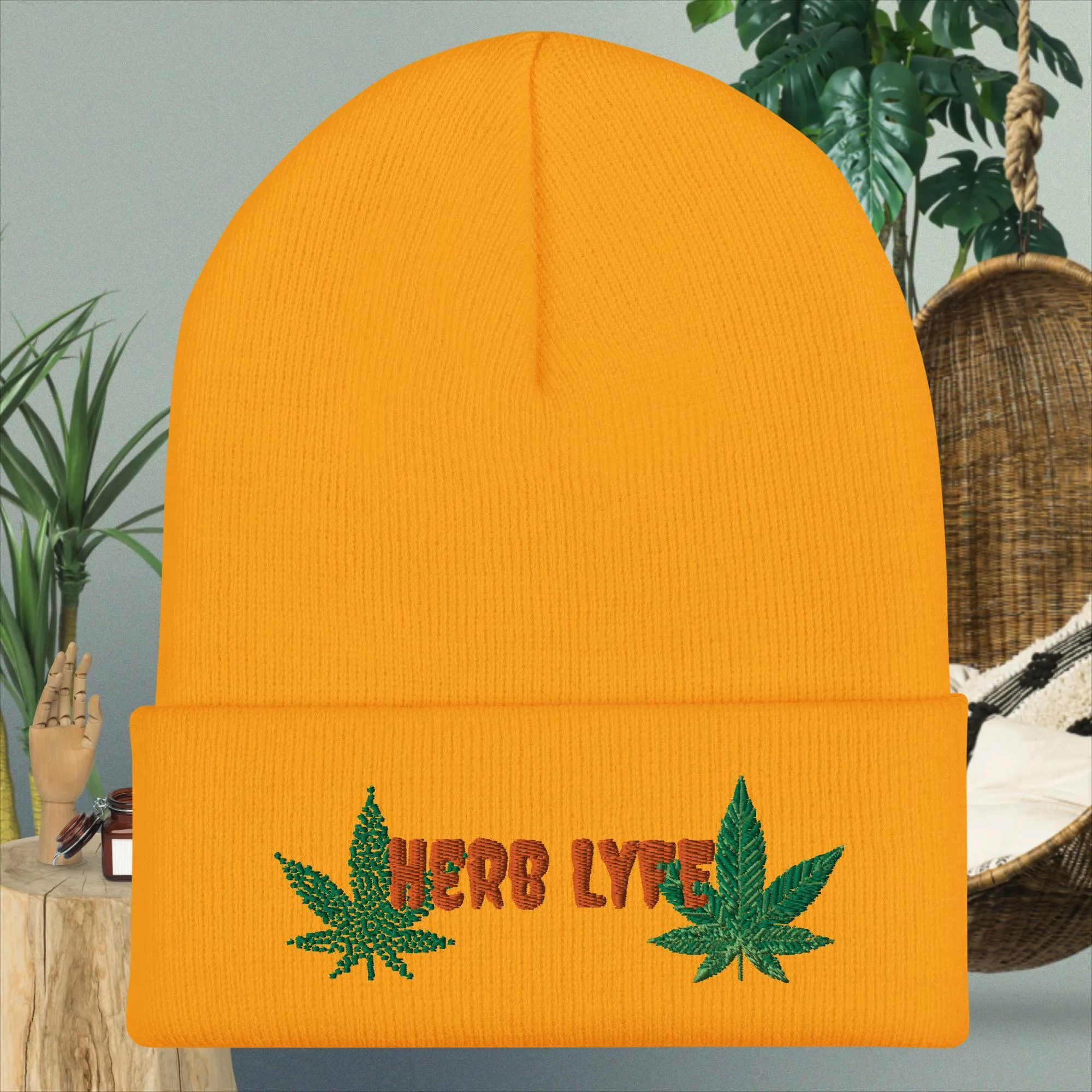 Herb Life Cuffed Beanie