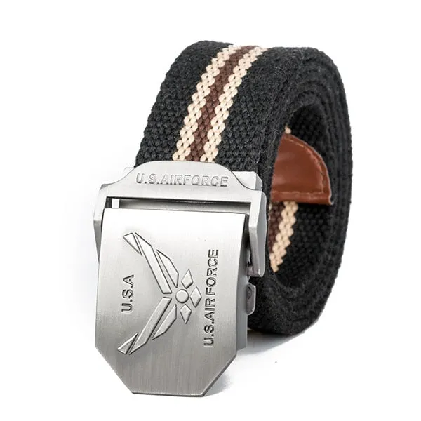 High Quality Fashion Casual USA Air Force Canvas Belt