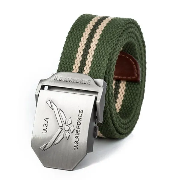 High Quality Fashion Casual USA Air Force Canvas Belt