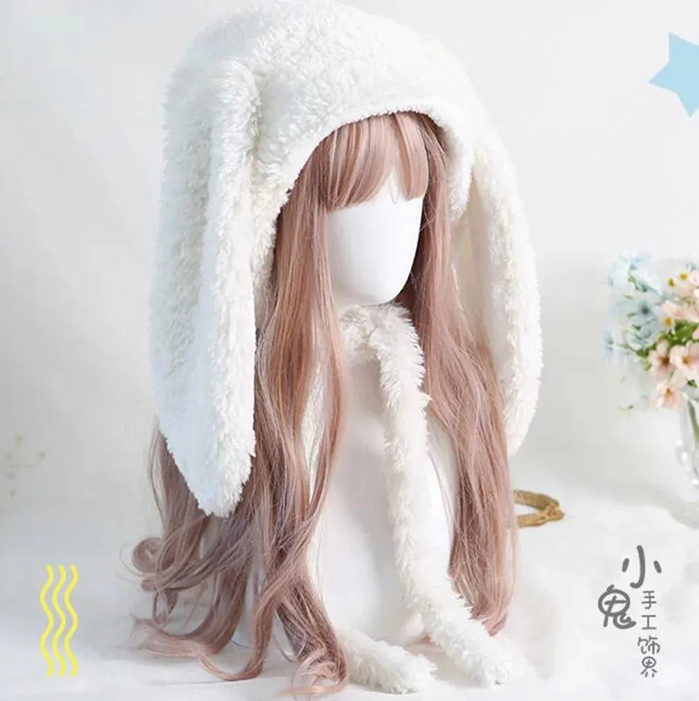 Kawaii Loppy Bunny Plush Fluffy Ear Wooly Winter Hat