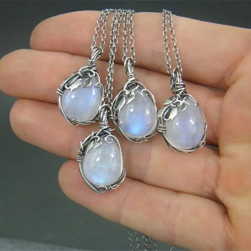 Mystery Fairy Leaf Moonstone Necklace