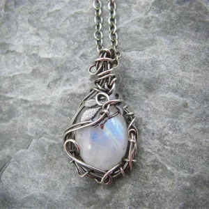 Mystery Fairy Leaf Moonstone Necklace