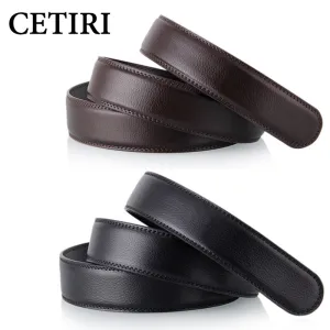 No Buckle 3.5cm Wide Real Genuine Leather Belt Without Automatic Buckle Strap Designer Belts Men High Quality cinturon hombre