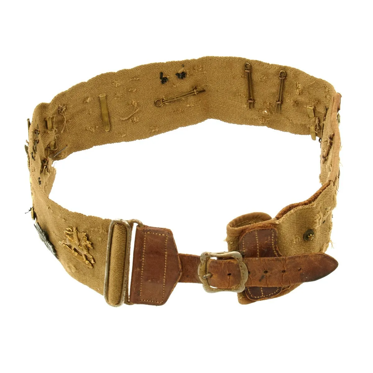 Original Canadian WWI Canvas and Leather Hate Belt