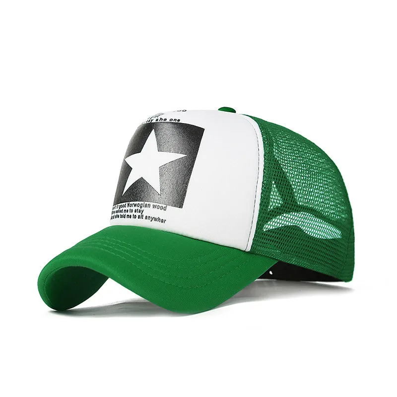 Pentagram Mesh Baseball Cap  Summer Thin 1pc