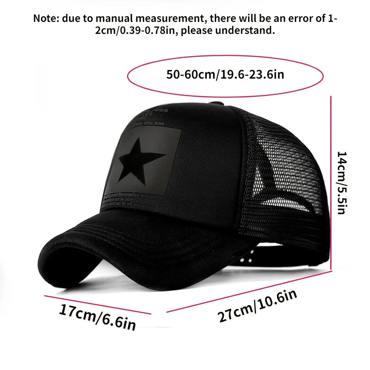 Pentagram Mesh Baseball Cap  Summer Thin 1pc