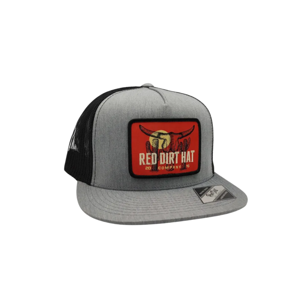 Red Dirt Hat Men's Mesh Boone Heather Grey And Black Cap