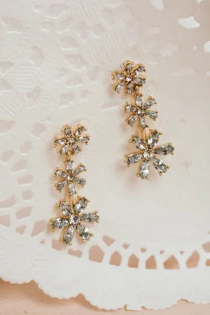 Samantha Flower Crystal Drop Earrings