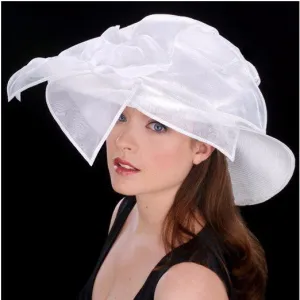 SS8752-Elegant church dress hat in white.