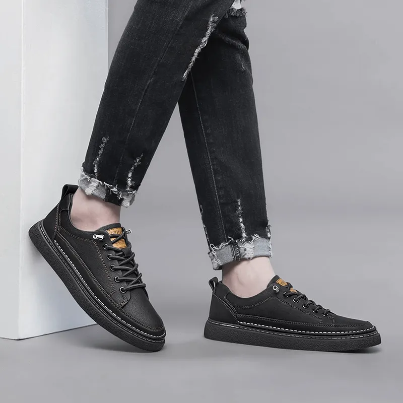 Stylish Leather Breathable Men's Sneakers / Sports Shoes - SF1182