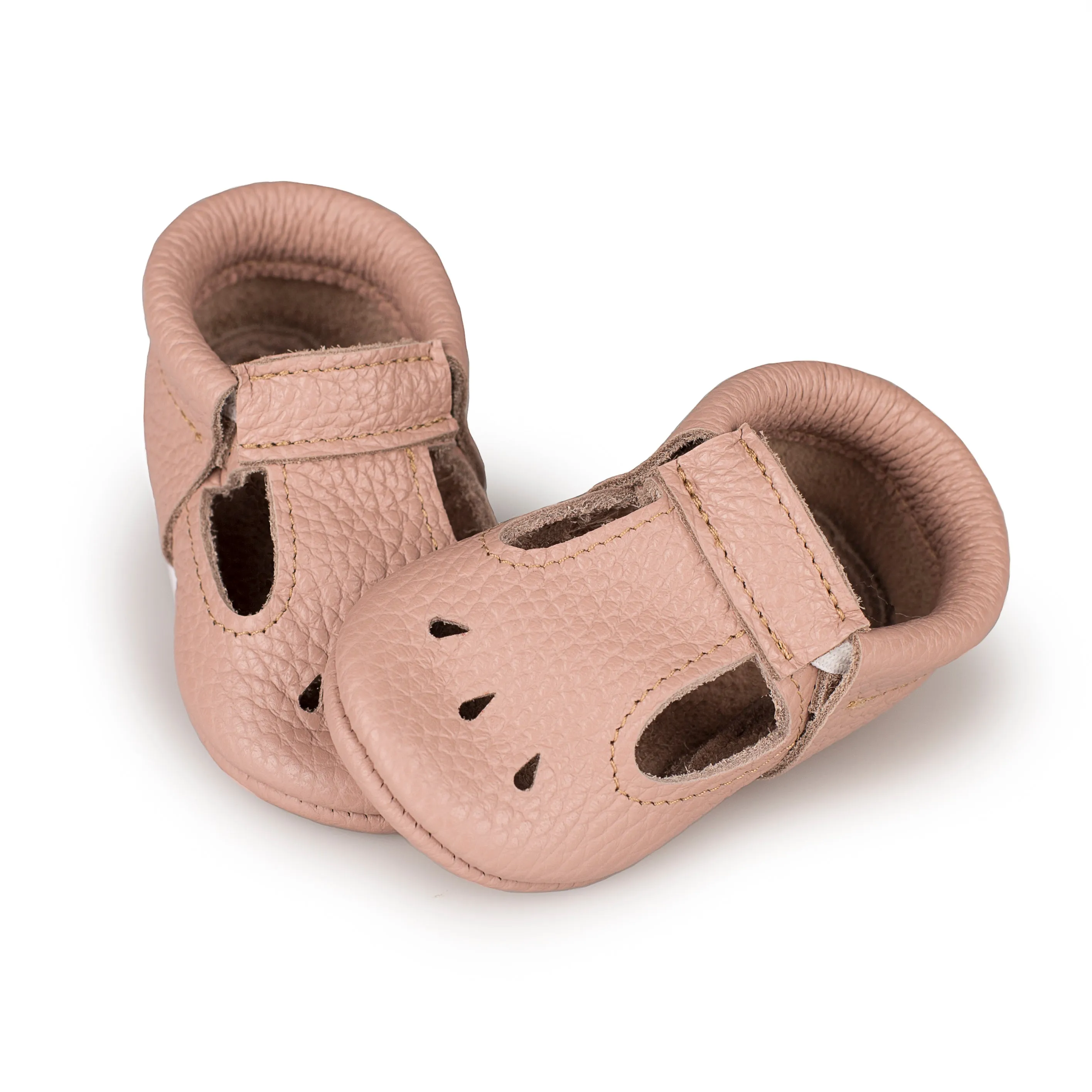 T-Strap tear-drop baby shoes