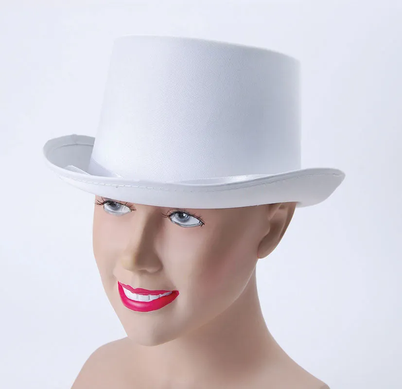 Top Hat White Satin Look