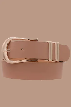 U Shape Buckle Faux Leather Belt