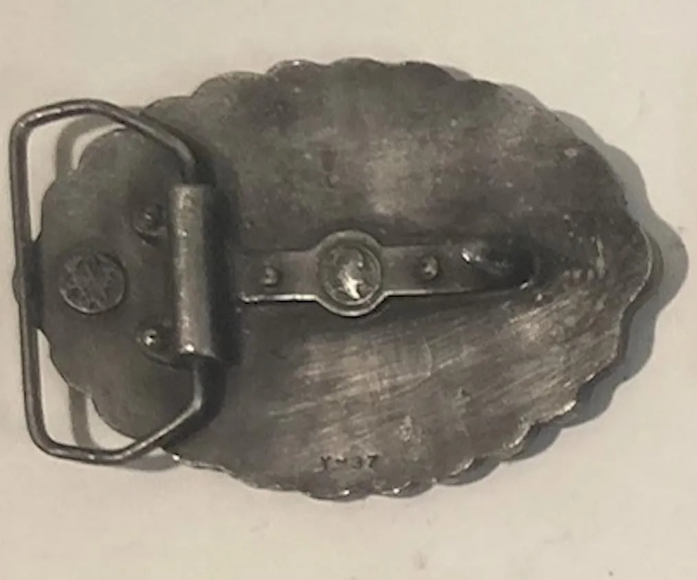 Vintage Metal Belt Buckle, 200 Years Ago, Archway Museum, 3 3/4" x 2 1/2", Heavy Duty, Quality, Made in USA, For Belts, Fashion