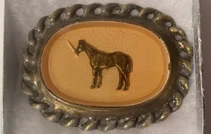 Vintage Metal Belt Buckle, Horse,Under Thick Epoxy, Country and Western, Cowboy, Western Wear, Heavy Duty, Quality, Fashion, Belts