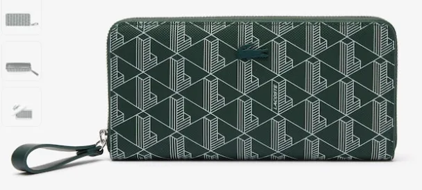 Women's Lacoste Monogram Print Zip Wallet